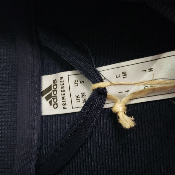 Adidas NWT blue zip up with white stripes S 18" - Picture 2 of 3